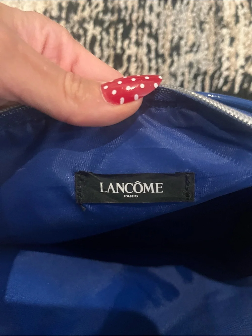 Lancome Royal Blue Suede Cosmetic Pouch